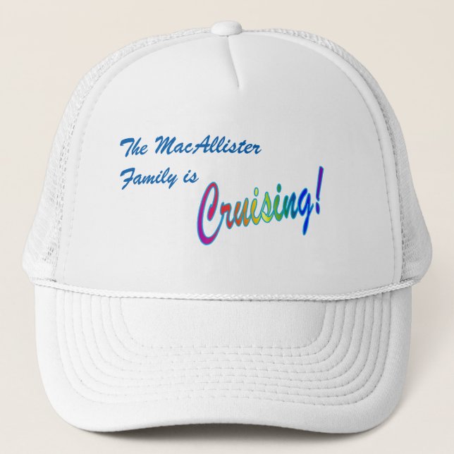 Cruising Family Personalised Trucker Hat (Front)