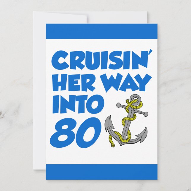 Cruising Her Way Into 80 Invite (Front)