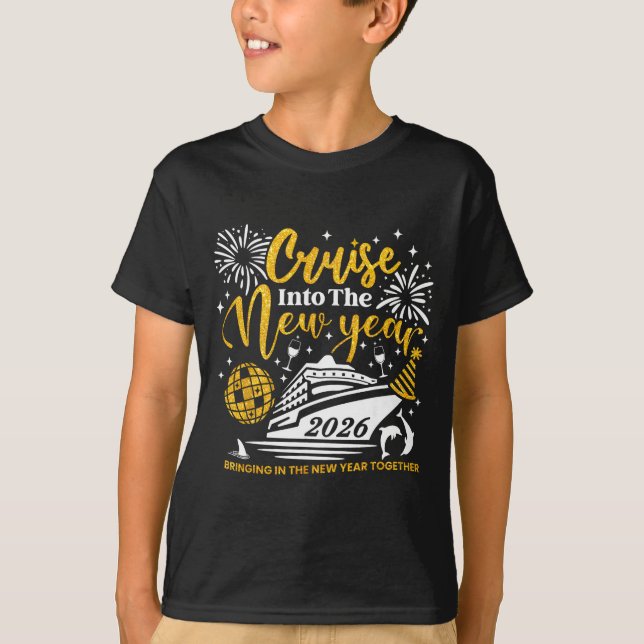 Cruising Into 2026 New Year Matching Family Cruise T-Shirt (Front)