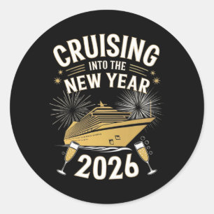 Cruising Into 2026 New Years Eve Cruise Vacation M Classic Round Sticker