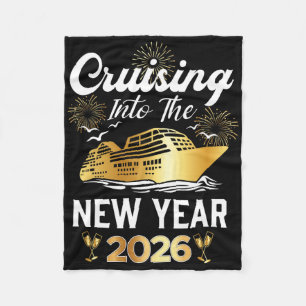 Cruising Into 2026 New Years Eve Cruise Vacation M Fleece Blanket