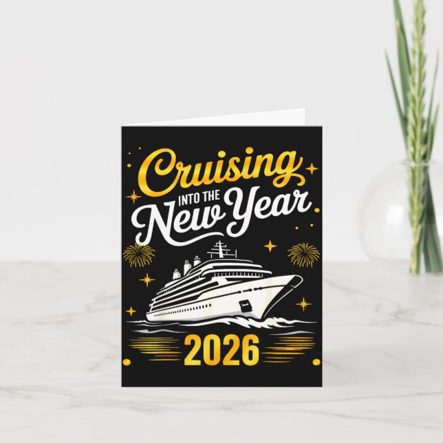 Cruising Into 2026 New Years Eve Matching Family C Card (Front)