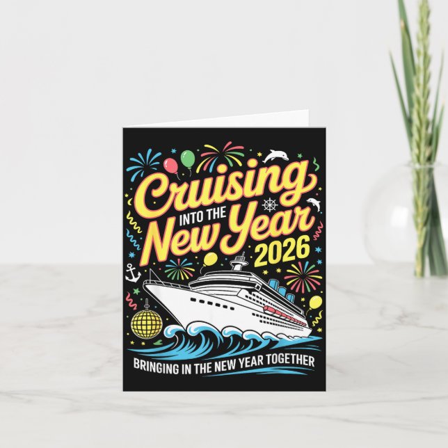 Cruising Into 2026 New Years Eve Matching Family C Card (Front)