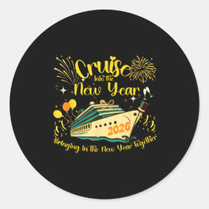 Cruising Into 2026 New Years Eve Party Favors Fami Classic Round Sticker