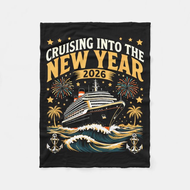Cruising Into 2026 New Years Eve Party Favors Fami Fleece Blanket (Front)