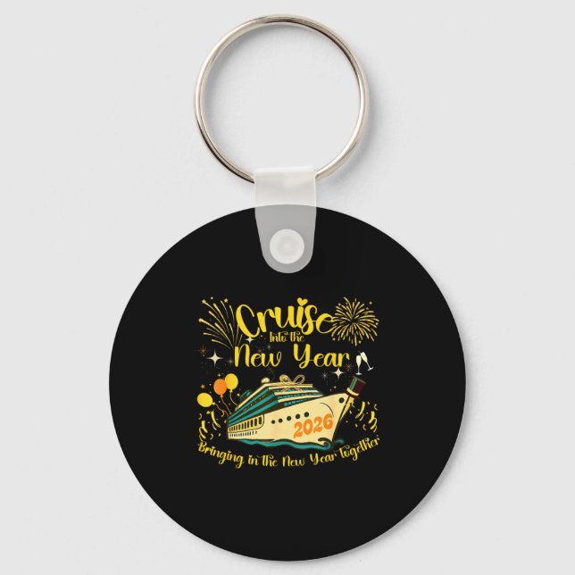 Cruising Into 2026 New Years Eve Party Favors Fami Key Ring (Front)