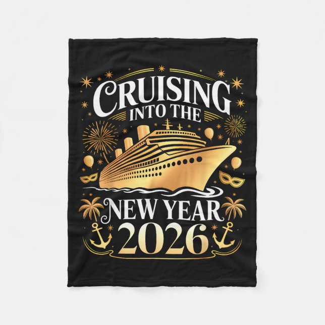 Cruising Into 2026 New Years Eve Party Favours Fam Fleece Blanket (Front)