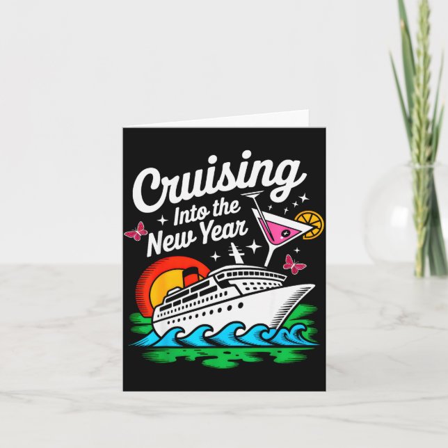 Cruising Into 2026 New Years Eve Party Matching Fa Card (Front)