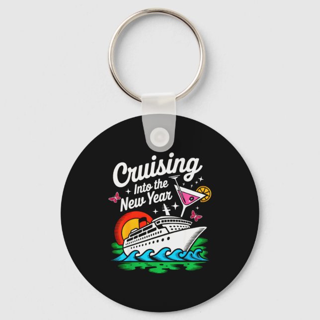 Cruising Into 2026 New Years Eve Party Matching Fa Key Ring (Front)