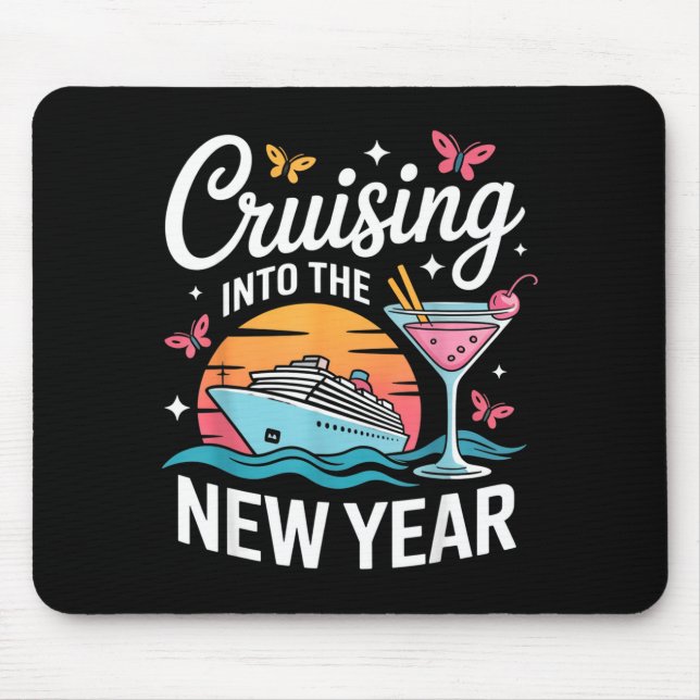 Cruising Into 2026 New Years Eve Party Matching Fa Mouse Pad (Front)
