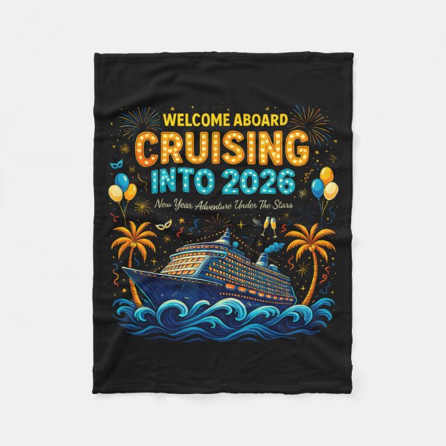 Cruising Into 2026 Trocal New Year Celebration  Fleece Blanket (Front)