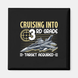 Cruising Into 3rd Grade Jet Fighter First Day Back Magnet