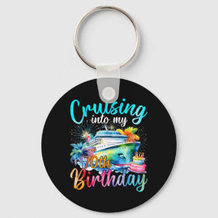 Cruising Into 70th Birthday Family Cruise 70 Key Ring