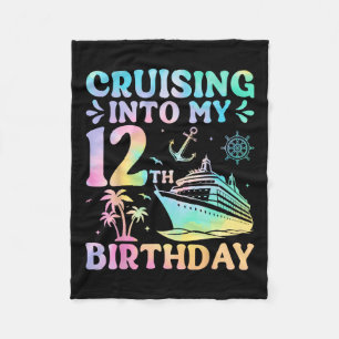 Cruising Into My 12th Birthday Cruise Vacation Oce Fleece Blanket