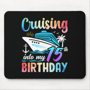 Cruising Into My 15th Birthday 15 Years Old Birthd Mouse Pad