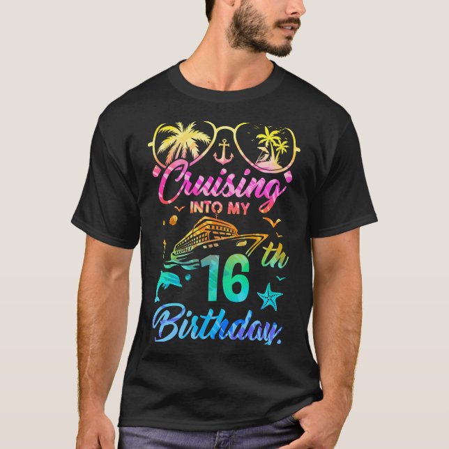 Cruising Into My 16th Birthday Party 16 Years Old  T-Shirt (Front)