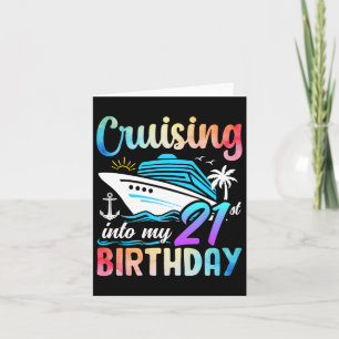 Cruising Into My 21st Birthday 21 Years Old Birthd Card