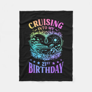 Cruising Into My 21st Birthday Cruise  Fleece Blanket