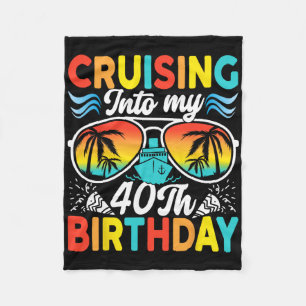 Cruising Into My 40th Birthday Family Cruise 40 Bi Fleece Blanket