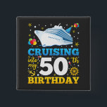 Cruising Into My 50 Birthday Party Square 15 Cm Square Badge<br><div class="desc">Cruising Into My 50 Year Old Birthday Party 50th B-Day Funny design Gift Square Button Classic Collection.</div>