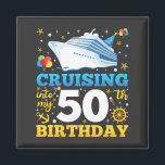 Cruising Into My 50 Birthday Party Square Magnet<br><div class="desc">Cruising Into My 50 Year Old Birthday Party 50th B-Day Funny design Gift Square Magnet Classic Collection.</div>