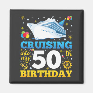 Cruising Into My 50 Birthday Party Square Magnet