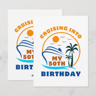 Cruising Into My 50th Birthday Boat Holiday Card