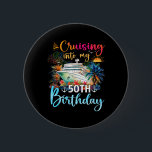 Cruising Into My 50th Birthday Family Cruise 50 Bi 6 Cm Round Badge<br><div class="desc">Cruising Into My 50th Birthday Family Cruise 50 Birthday</div>
