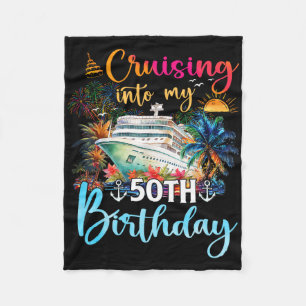 Cruising Into My 50th Birthday Family Cruise 50 Bi Fleece Blanket