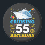 Cruising Into My 55 Birthday Party Circle Magnet<br><div class="desc">Cruising Into My 55 Year Old Birthday Party 55th B-Day Funny design Gift Circle Magnet Classic Collection.</div>