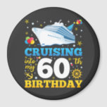 Cruising Into My 60 Birthday Party Circle Magnet<br><div class="desc">Cruising Into My 60 Year Old Birthday Party 60th B-Day Funny design Gift Circle Magnet Classic Collection.</div>