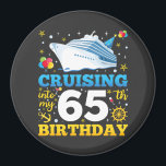 Cruising Into My 65 Birthday Party Circle Magnet<br><div class="desc">Cruising Into My 65 Year Old Birthday Party 65th B-Day Funny design Gift Circle Magnet Classic Collection.</div>