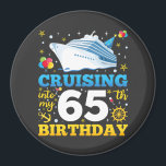 Cruising Into My 65 Birthday Party Circle Magnet<br><div class="desc">Cruising Into My 65 Year Old Birthday Party 65th B-Day Funny design Gift Circle Magnet Classic Collection.</div>