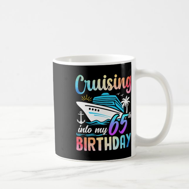 Cruising Into My 65th Birthday 65 Years Old Birthd Coffee Mug (Right)