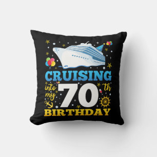 Cruising Into My 70 Birthday Party Cushion