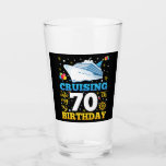 Cruising Into My 70 Birthday Party Drinking Glass<br><div class="desc">Cruising Into My 70 Year Old Birthday Party 70th B-Day Funny design Gift Drinking Glass Cup Classic Collection.</div>