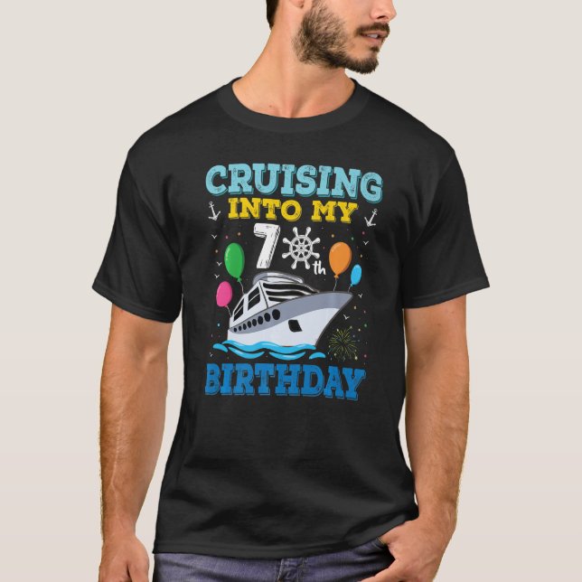 Cruising Into My 70th Birthday Party Cruise Squad  T-Shirt (Front)