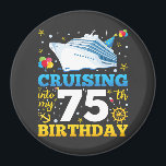 Cruising Into My 75 Birthday Party Circle Magnet<br><div class="desc">Cruising Into My 75 Year Old Birthday Party 75th B-Day Funny design Gift Circle Magnet Classic Collection.</div>