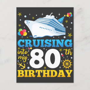 Cruising Into My 80 Birthday Party Postcard