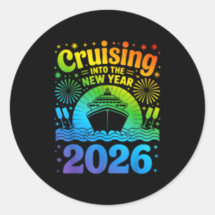 Cruising Into New Year 2026 Lgbtq Pride Cruise Cel Classic Round Sticker