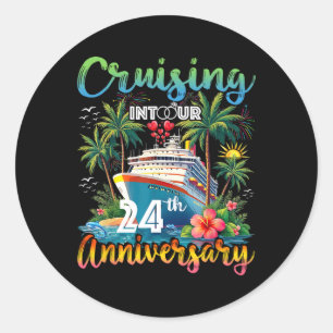 Cruising Into Our 24th Anniversary Trip 24 Years M Classic Round Sticker