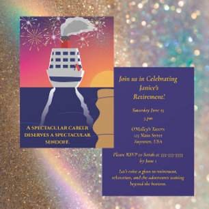 Cruising Into Retirement Party Invitation