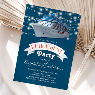 Cruising into Retirement Party   Ocean Liner Invitation