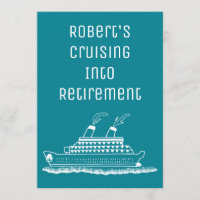 Cruising Into Retirement Party Simple Modern