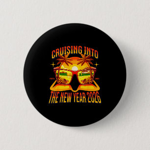 Cruising Into The New Year 2026 6 Cm Round Badge