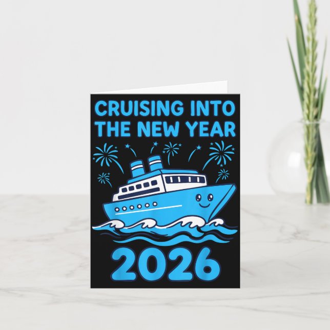 Cruising Into The New Year 2026 Celebration  Card (Front)