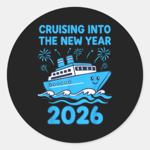 Cruising Into The New Year 2026 Celebration  Classic Round Sticker