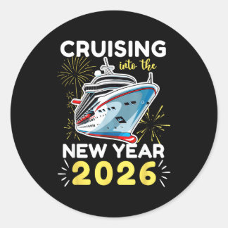 Cruising Into The New Year 2026  Classic Round Sticker