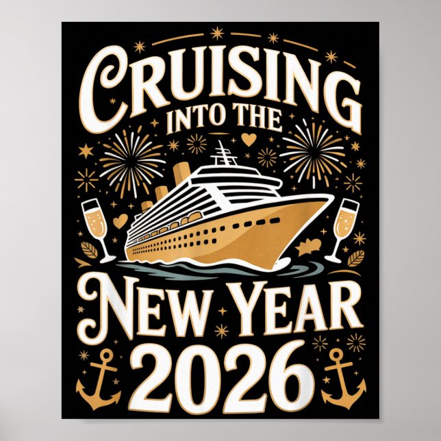Cruising Into The New Year 2026 Cruise Design  Poster (Front)