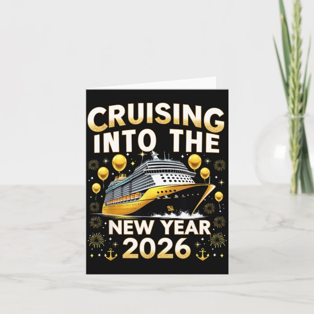Cruising Into The New Year 2026 Cruise Party Gift  Card (Front)
